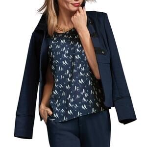 CAbi #3375 In The Band Navy Black Military Style Jacket Medium